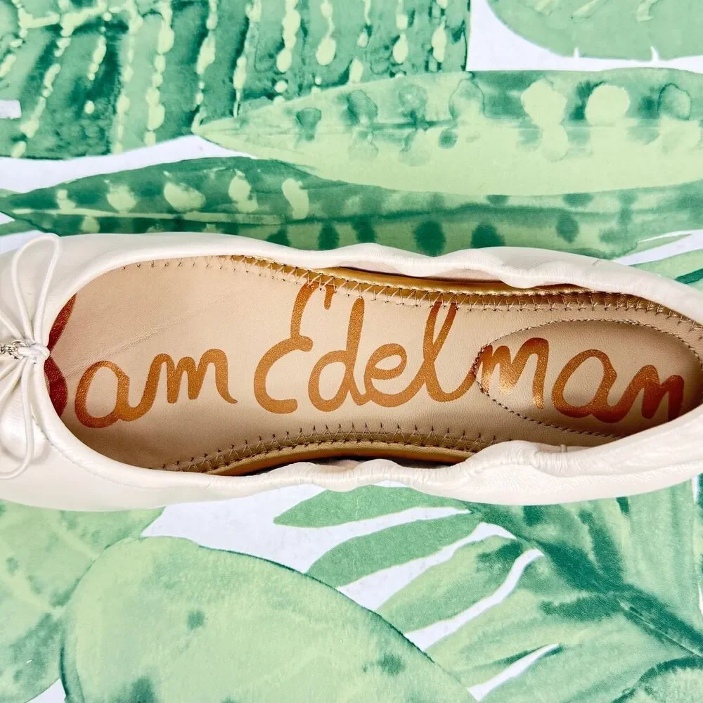 SAM EDELMAN NEW Felicia Ivory Leather Ballet Flat - Picture 5 of 16